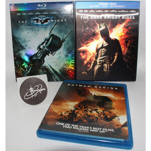 Batman Begins, Dark Knight, Dark Knight Rises Trilogy (Blu-ray) Lot of 3
